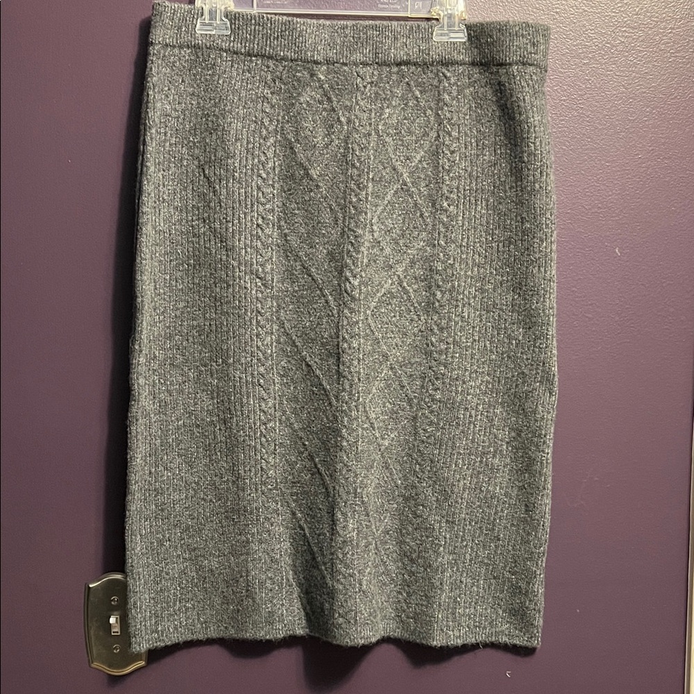 Talbots Heather Gray Textured Skirt
